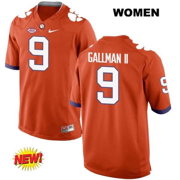 Women's Clemson Tigers #9 Wayne Gallman Stitched Orange New Style Authentic Nike NCAA College Football Jersey HET6546UB